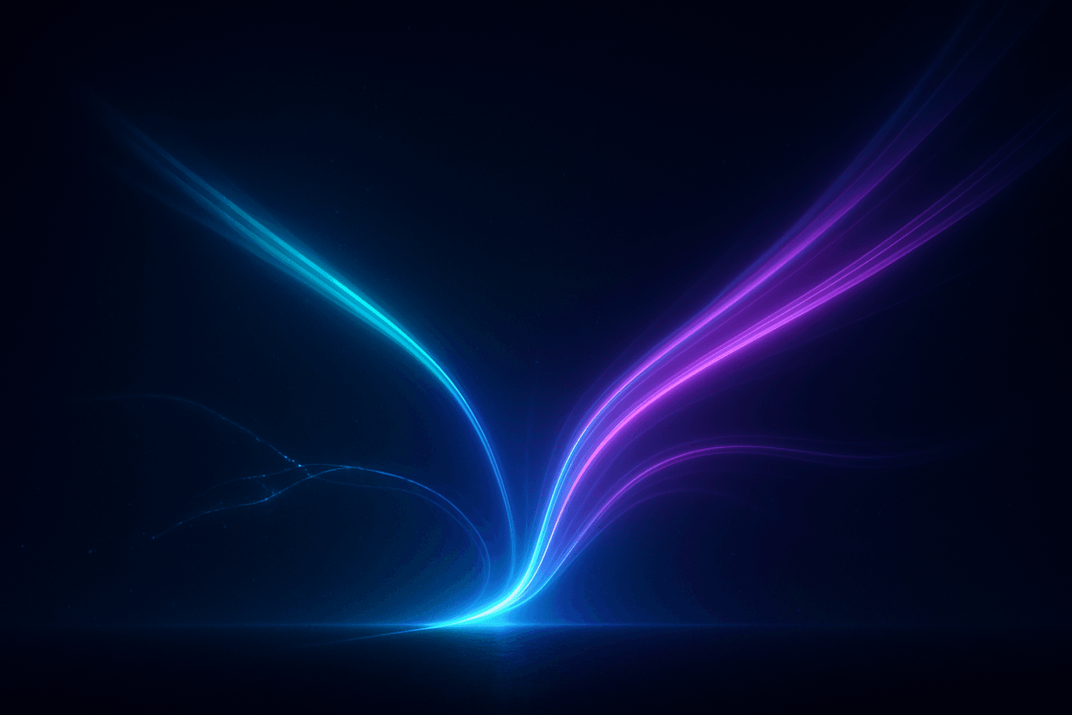 A glowing event trail branching into multiple paths, one path dimmed and broken while the others continue
